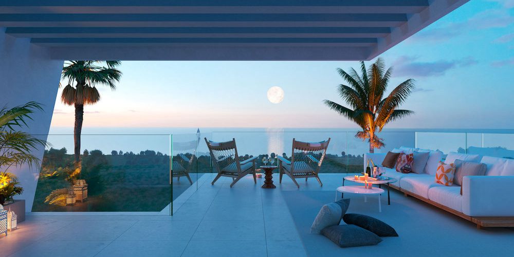Atardecer en esta fantástica y acogedora Terraza de este Exclusivo Resort en Mijas- Vende Costa del Sol Property Investments